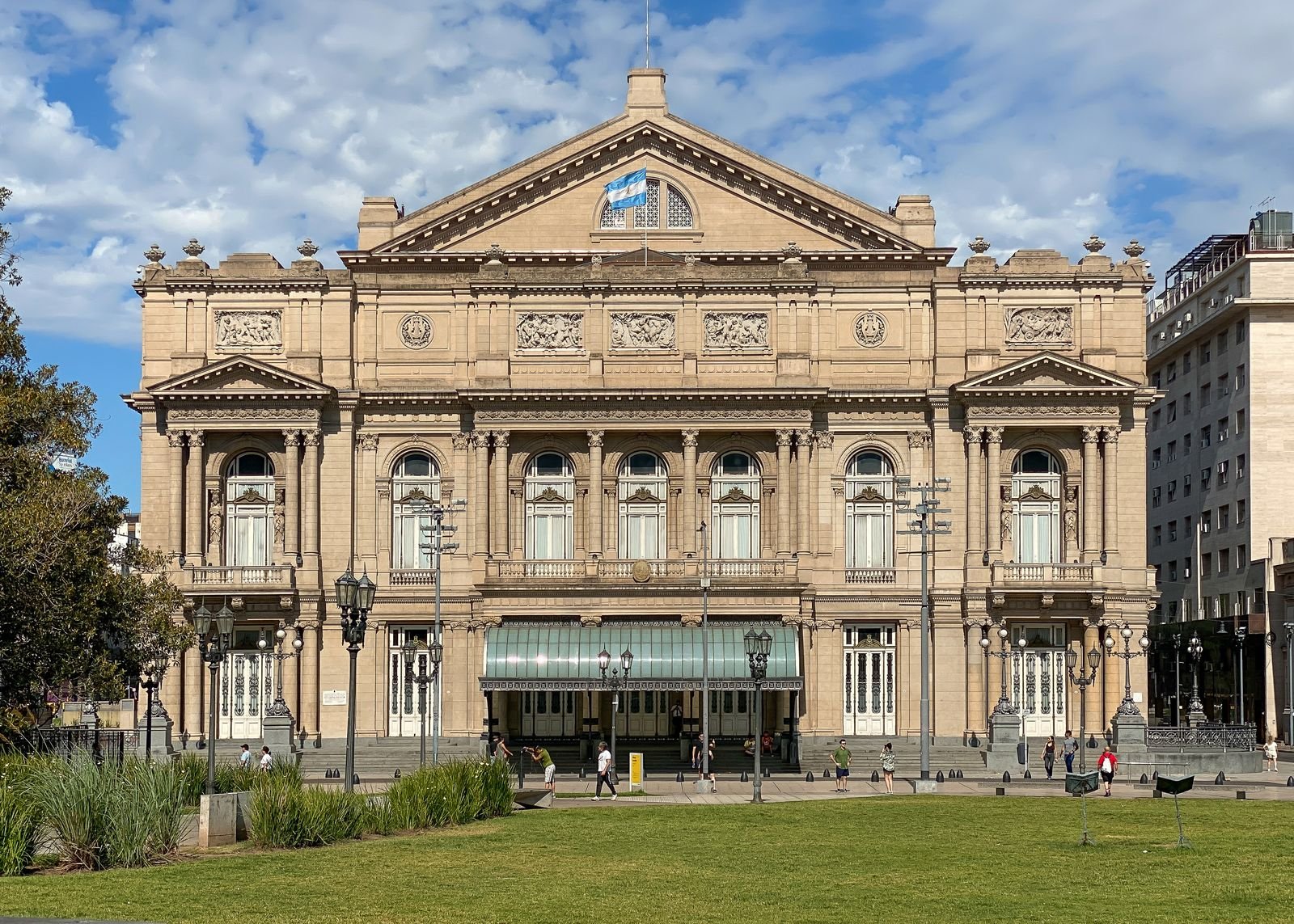 The Teatro Colón façade in Buenos Aires